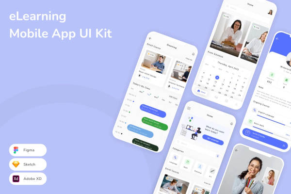 eLearning Mobile App UI Kit