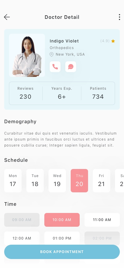 Online Doctor Appointment Mobile App UI Kit - Screenshot 2