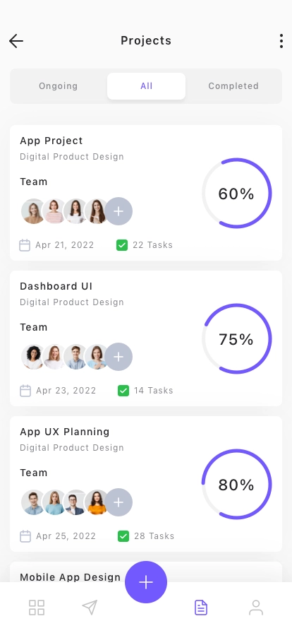 Project Management Mobile App UI Kit - Screenshot 3