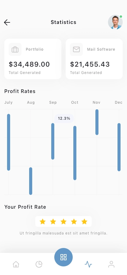 Track & Save Dashboard Mobile App UI Kit - Screenshot 5