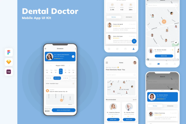 Dental Doctor Mobile App UI Kit