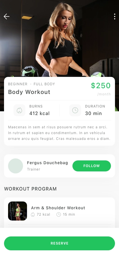 Fitness & Workout Mobile App UI Kit - Screenshot 2