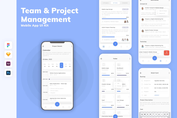 Team & Project Management Mobile App UI Kit