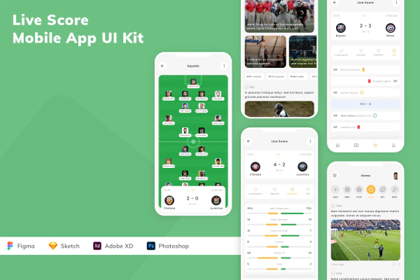 Live Score Mobile App UI Kit