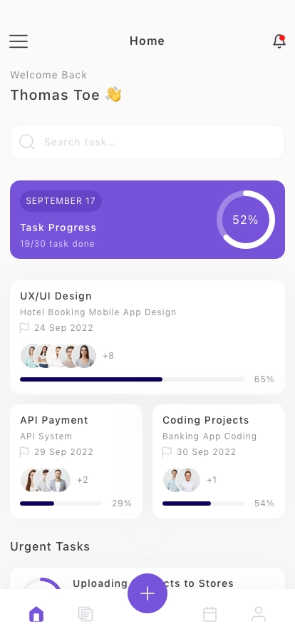 Task Management Mobile App UI Kit - Screenshot 1