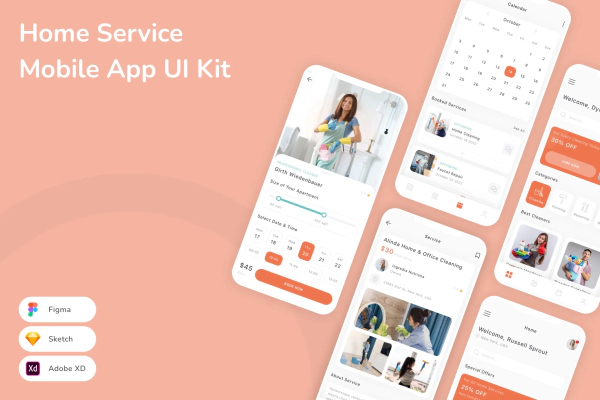 Home Service Mobile App UI Kit