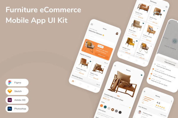 Furniture eCommerce Mobile App UI Kit