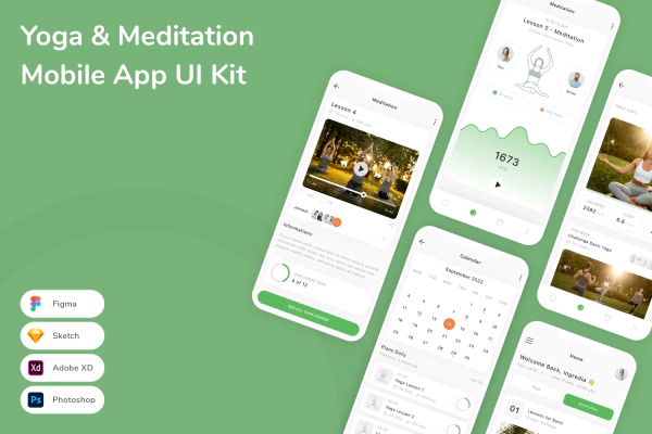 Yoga & Meditation Mobile App UI Kit