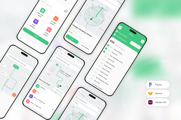 Traffic & Navigation Mobile App UI Kit
