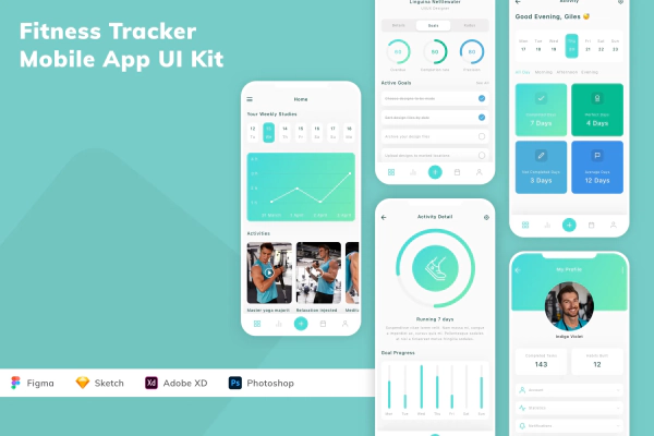 Fitness Tracker Mobile App UI Kit