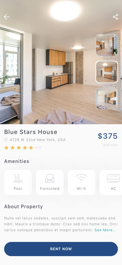 Property Renting Mobile App UI Kit - Screenshot 4