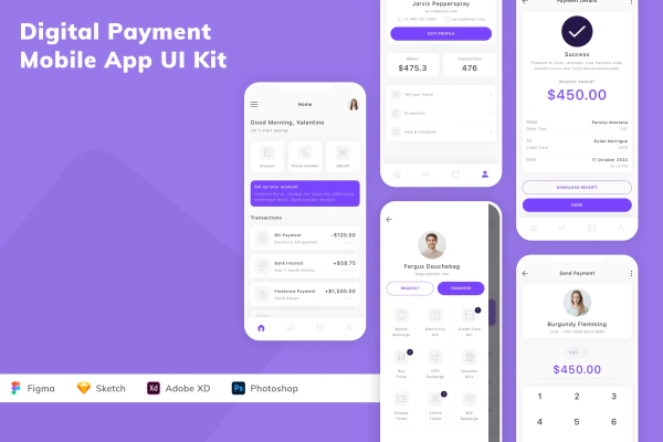Digital Payment Mobile App UI Kit