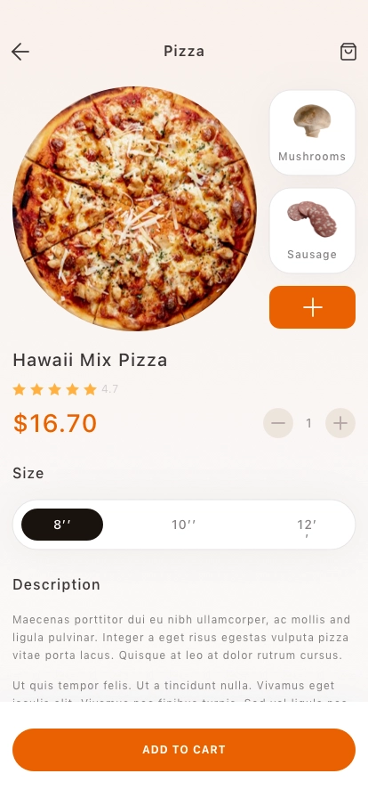 Pizza Delivery Mobile App UI Kit - Screenshot 5
