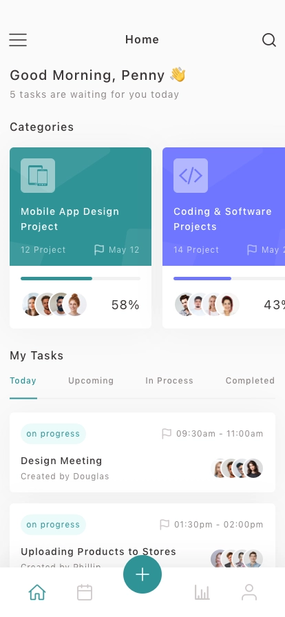 Task Management Mobile App UI Kit - Screenshot 1