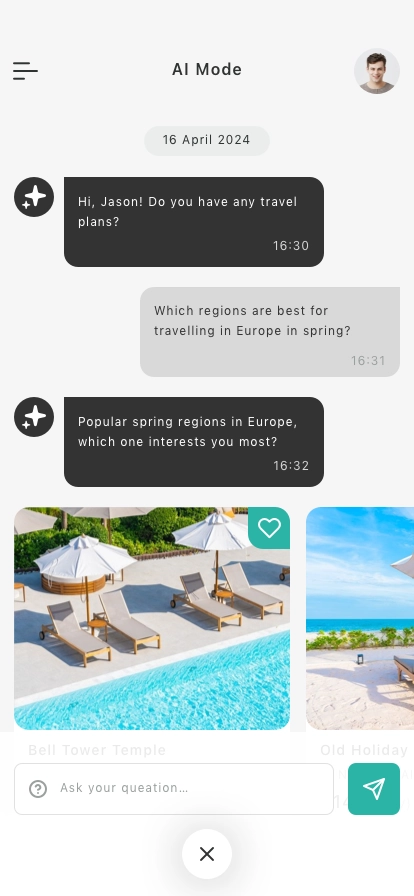 AI Travel Search Mobile App UI Kit - Screenshot 3