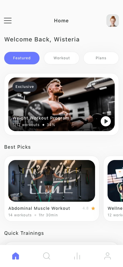GYM & Workout Mobile App UI Kit - Screenshot 1