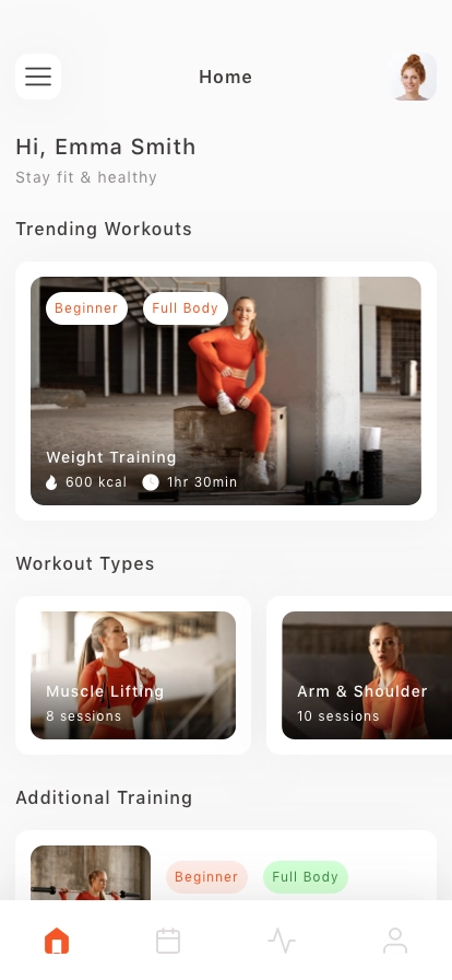 Fitness & Workout Mobile App UI Kit - Screenshot 2