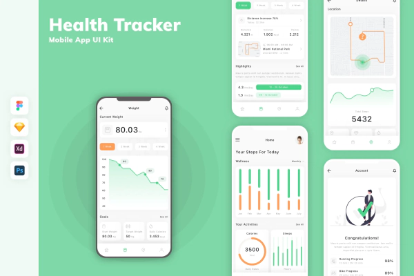 Health Tracker Mobile App UI Kit