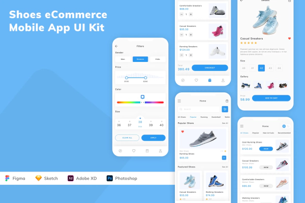 Shoes eCommerce Mobile App UI Kit