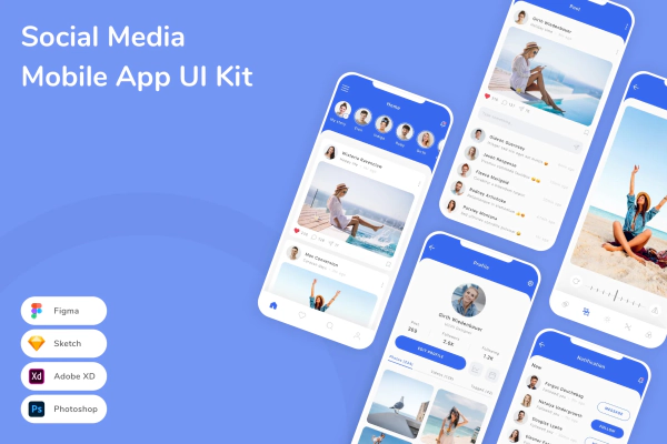 Social Media Mobile App UI Kit