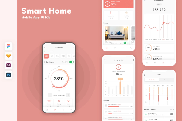 Smart Home Mobile App UI Kit