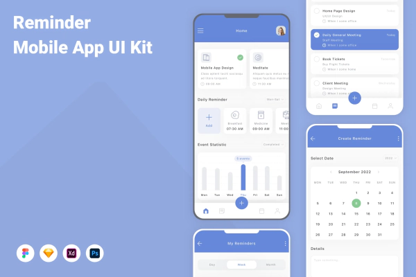 Reminder Mobile App UI Kit