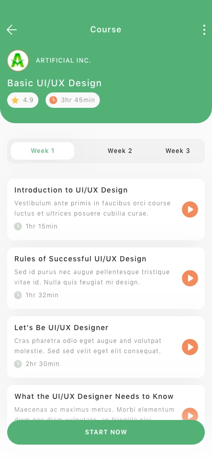Online Course Mobile App UI Kit - Screenshot 4