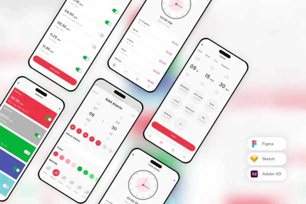 Alarm & Clock Mobile App UI Kit