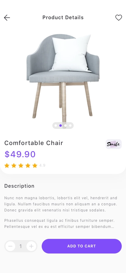 Furniture Ecommerce Mobile App UI Kit - Screenshot 4