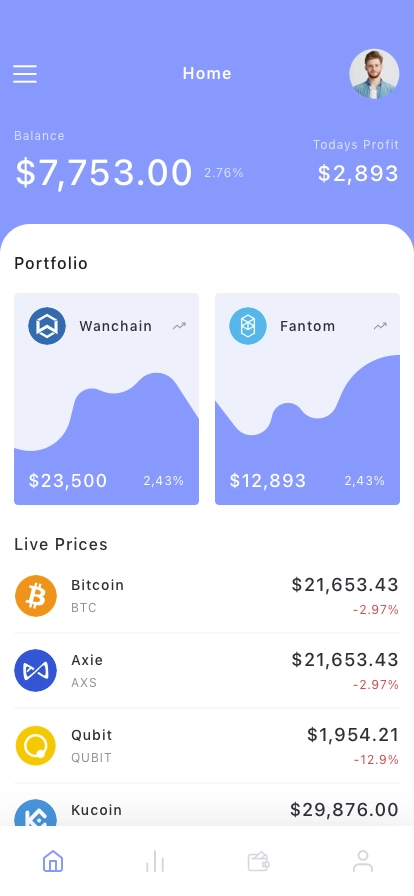 Crypto Market Mobile App UI Kit - Screenshot 1