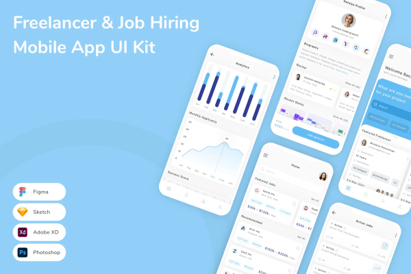 Freelancer & Job Hiring Mobile App UI Kit