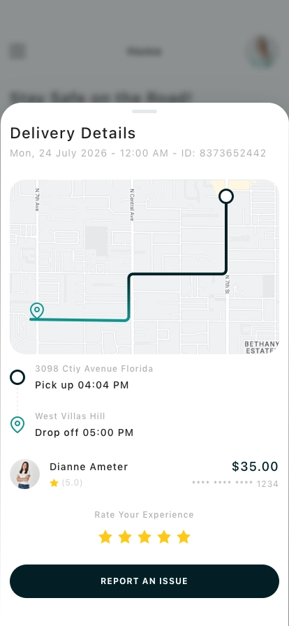 Ride Tracking Mobile App UI Kit - Screenshot 3