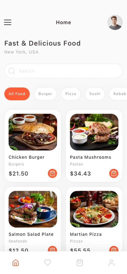 Online Food Ordering Mobile App UI Kit - Screenshot 1