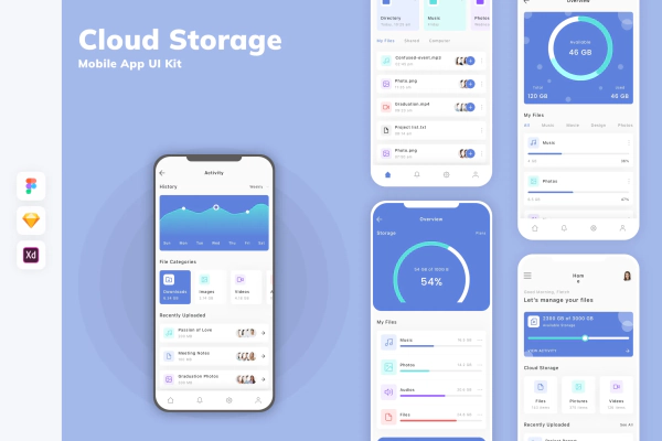 Cloud Storage Mobile App UI Kit