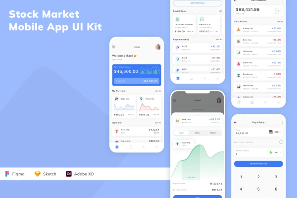 Stock Market Mobile App UI Kit