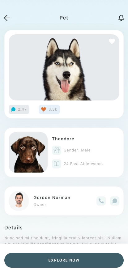 Pet Adoption Mobile App UI Kit - Screenshot 2