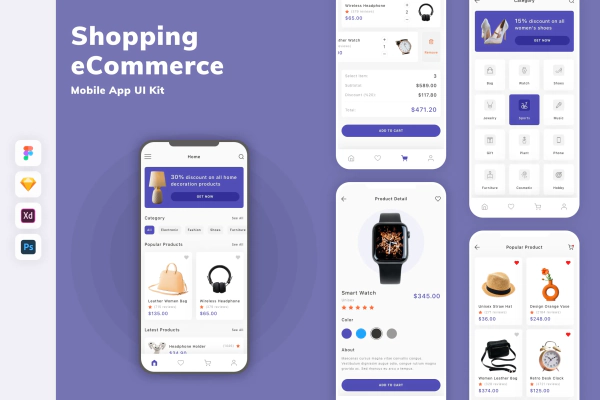 Shopping & eCommerce Mobile App UI Kit