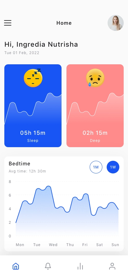 Sleep Tracker App UI Kit - Screenshot 1