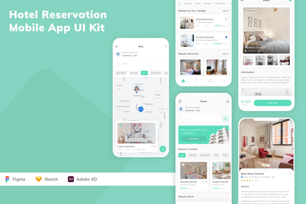 Hotel Reservation Mobile App UI Kit