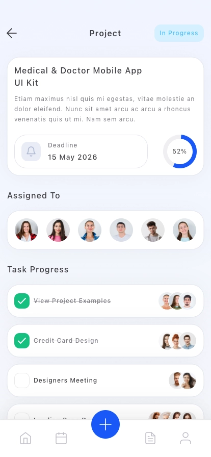 Project Management Mobile App UI Kit - Screenshot 4