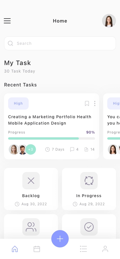 Task Manager Mobile App UI Kit - Screenshot 1