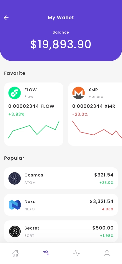 Cryptocurrency Wallet App UI Kit - Screenshot 2
