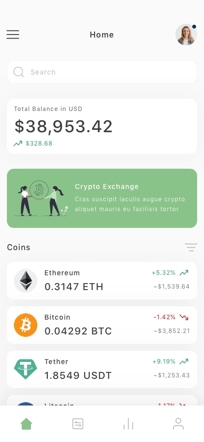 Crypto Wallet Mobile App UI Kit - Screenshot 1