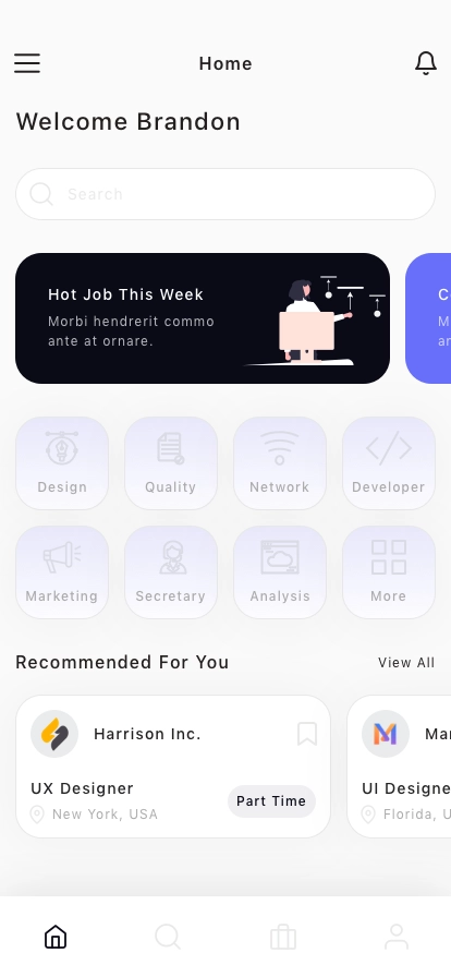 Job Finding Mobile App UI Kit - Screenshot 1