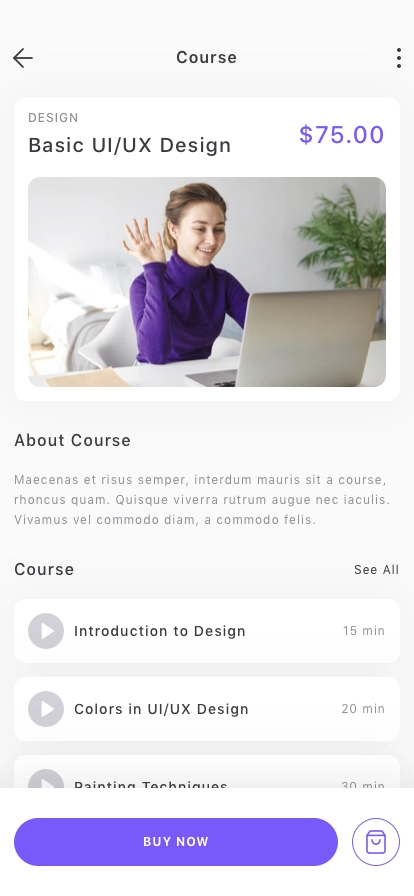 Online Course Mobile App UI Kit - Screenshot 4