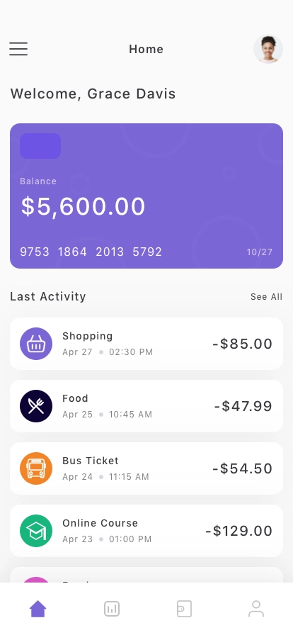 Money Management Mobile App UI Kit - Screenshot 1