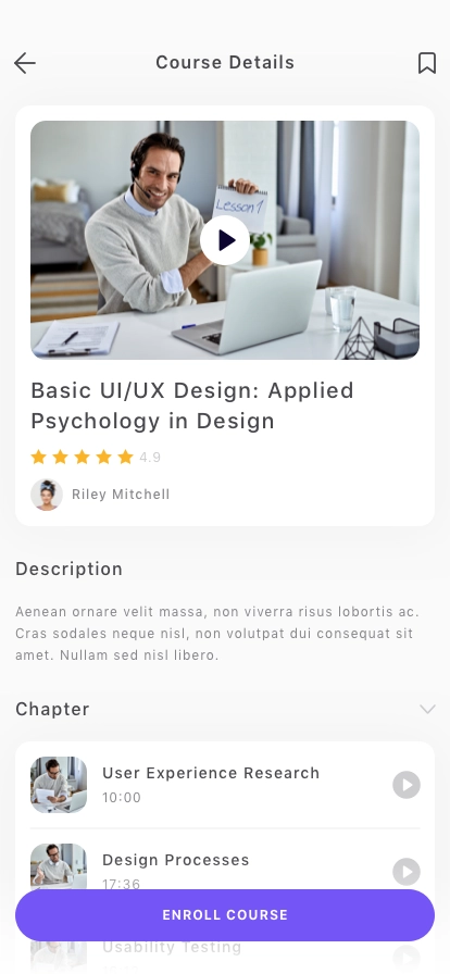 Learning Mobile App UI Kit - Screenshot 2