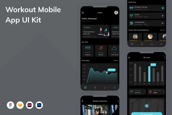 Workout Mobile App UI Kit