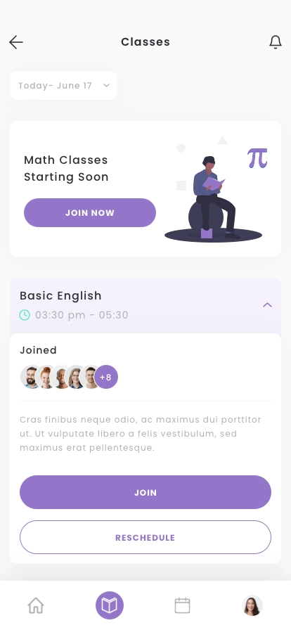 Virtual Classroom Mobile App UI Kit - Screenshot 3