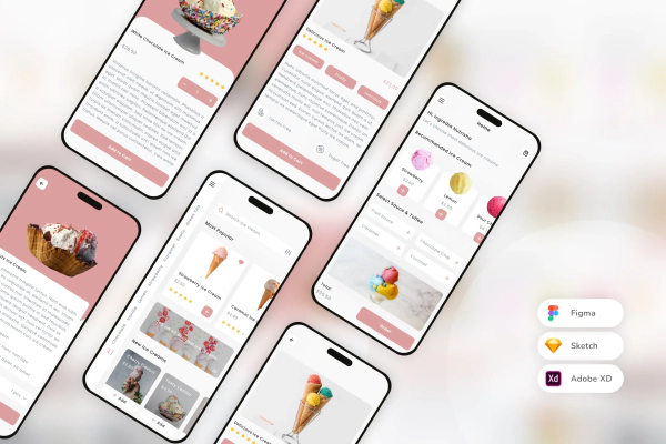 Ice Cream Shop Mobile App UI Kit